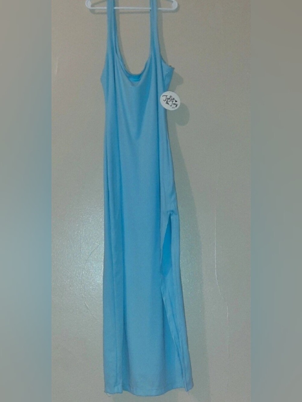 Women's Jolie & Joy Maxi Ribbed Dress Side Slit Large